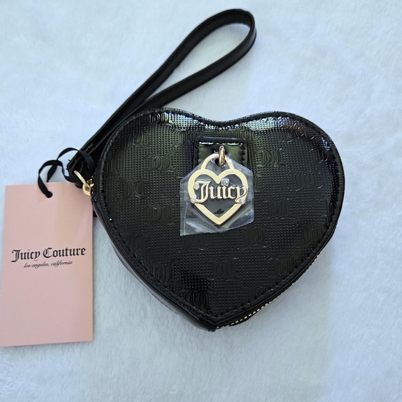 Juicy🍊 Couture "Simply Perfect" Black Heart🖤 Zip Around Coin Purse - NWT - Picture 6 of 16